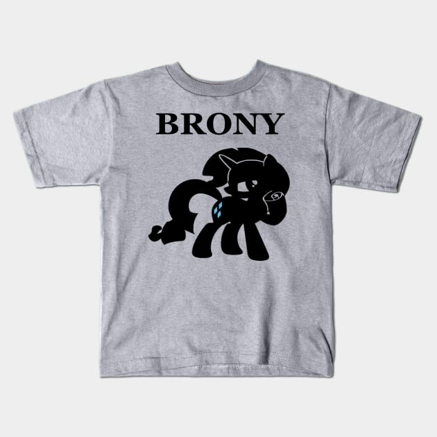 Rarity Brony Kids T-Shirt by MenaceRat